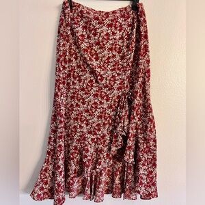 XL Max Studio side Tie Ruffle Maxi Skirt